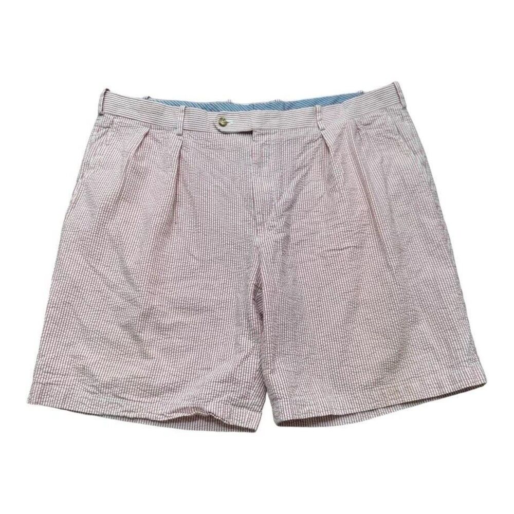 Peter Millar Shorts Mens size 42‎ Seersucker Pink White Striped Golf Casual